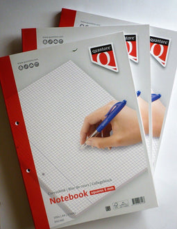 Cursusblok Quantore A4 80gram ruit 5mm met kantlijn+