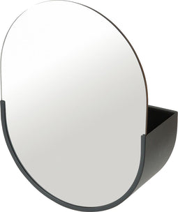 Duraline Schap Met Spiegel Mat Zwart Staal 30x42x10cm