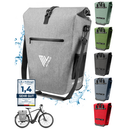 MIVELO Fietstas - Waterdicht 25L - Laptopvak en Schouderriem - Grijs