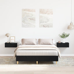 vidaXL - Bed - Frame - 135x190 - cm - Zwart - Eiken - Hout