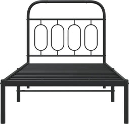 vidaXL - Bedframe - met - hoofdbord - metaal - zwart - 90x190 - cm