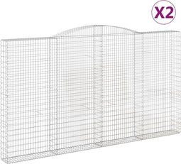 vidaXL - Schanskorven - 2 - st - gewelfd - 400x30x220/240 - cm - ijzer