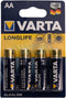 Varta Longlife Extra Mignon AA Batterij - Alkaline - 10 jaar stroomopslag - (4 stuks)