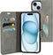 Mobiparts iPhone 15 - Classic Wallet Case - Ruimte voor pasjes - Granite Grey