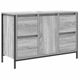 vidaXL - Wastafelkast - met - lades - 90x34,5x60 - cm - grijs - Sonoma