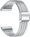 Metalen RVS Schakel Bandje Geschikt Voor Fitbit Versa 4, Sense 2 - Zilver