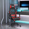 vidaXL - Gamestoel - met - voetensteun - stof - zwart - en - rood