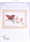 Thea Gouverneur - Borduurpakket met telpatroon - 439 - Voorgesorteerde DMC Garens - Vlinder Kamperfoelie - Linnen - 29 cm x 18 cm - DIY Kit