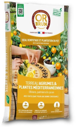 Citrusgrond en mediterrane planten - GOUDBRUIN - OBRTAG20N - 20 L