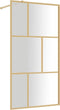 vidaXL - Inloopdouchewand - transparant - 115x195 - cm - ESG-glas - goudkleurig