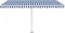 vidaXL - Luifel - handmatig - uittrekbaar - met - LED - 450x300 - cm - blauw - en - wit