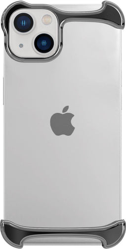 Arc Pulse - Dubbelzijdige Titanium Bumper Case - Geschikt voor iPhone 13 - Zilver