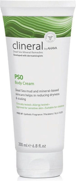 AHAVA CLINERAL PSO Lichaamscrème - Intensief Hydraterend & Verzachtend | Vermindert Droogheid | Moisturizer voor een droge huid & gezicht | Body Cream | Creme voor mannen & vrouwen - 200ml