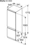 Constructa CK587VSE0 - Inbouw koelvriescombinatie - 270 liter - Energieklasse E