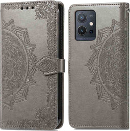 imoshion Hoesje Geschikt voor Oppo A77 Hoesje Met Pasjeshouder - imoshion Mandala Bookcase - Grijs