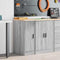 vidaXL - Garagekast - 30x51x85 - cm - massief - grenenhout - grijs - sonoma