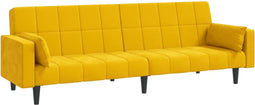 vidaXL - Slaapbank - 2-zits - met - 2 - kussens - fluweel - geel