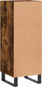 vidaXL - Dressoir - 34,5x34x90 - cm - bewerkt - hout - gerookt - eiken