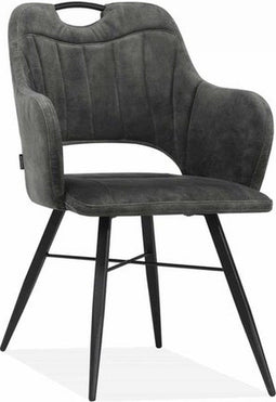 MX Sofa Eetkamerstoel Jewel Goldy Antraciet met armleuning