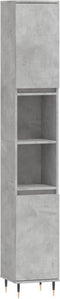 vidaXL - Badkamerkast - 30x30x190 - cm - bewerkt - hout - betongrijs