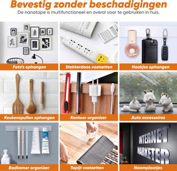 Original 3 meter - Nano tape - Dubbelzijdig - Herbruikbaar