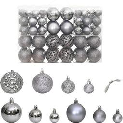vidaXL - Kerstballen - 100 - st - 3/4/6 - cm - grijs