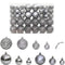 vidaXL - Kerstballen - 100 - st - 3/4/6 - cm - grijs