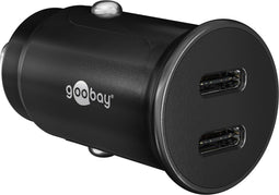 Goobay 59705 - Auto oplader - 2x USB-C - Snel opladen - Zwart