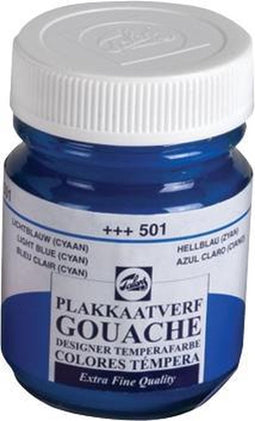 Talens plakkaatvef Extra Fijn flacon van 50 ml, lichtblauw (cyaan)