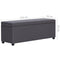 vidaXL - Bankje - met - opbergvak - 116 - cm - kunstleer - grijs