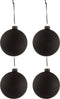 J-Line kerstbal Blackboard - glas - zwart - medium - doos van 4
