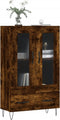 vidaXL - Hoge - kast - 69,5x31x115 - cm - bewerkt - hout - gerookt - eikenkleurig