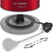 Bosch TWK3P424 - Waterkoker 1,7L - 360 graden draaibaar - Rood/Zwart