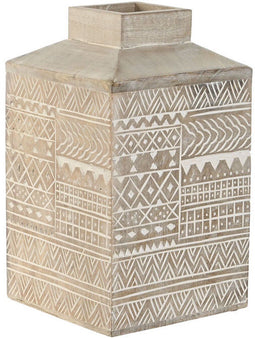 Vaas Home ESPRIT Wit Natuurlijk Mangohout Koloniaal 18 x 18 x 30,5 cm