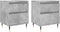 vidaXL - Nachtkastjes - 2 - st - 40x35x50 - cm - bewerkt - hout - betongrijs