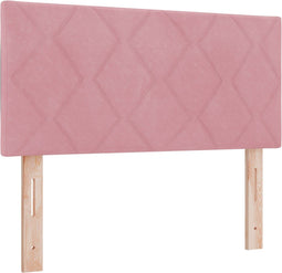 vidaXL - Hoofdbord - met - Diamantblok - Design - Roze - 100 - cm - Velours