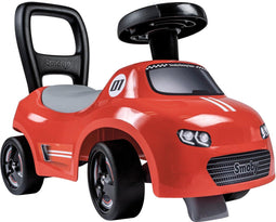 Smoby - 2 in 1 kinderdrager - Auto Red - Doos onder het zadel + claxon - Vanaf 10 maanden - Made in France