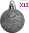 vidaXL - 111-delige - Kerstballenset - polystyreen - wit - en - grijs