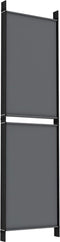 vidaXL - Kamerscherm - met - 5 - panelen - 250x180 - cm - antracietkleurig