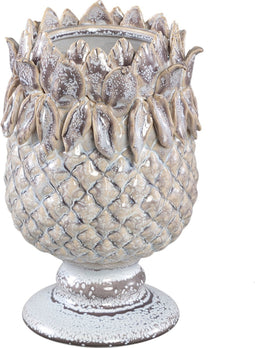 PTMD Tamiah Purple ceramic pineapple shaped pot on base