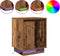 vidaXL - Nachtkastje - met - LED-verlichting - - - Oud - Hout - 39x34,5x50 - cm