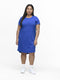 ONLY CARMAKOMA CARKAYLEE - Dames Jurk - Katoen met korte mouwen - Strong Blue - M-46/48