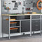 vidaXL - Werkbank - met - Vergrendelbare - Deur - Zwart - 100x55x85 - cm - Staal