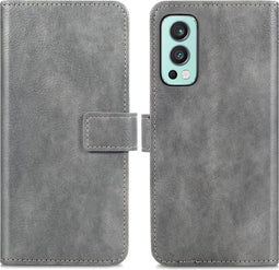 iMoshion Hoesje Geschikt voor OnePlus Nord 2 Hoesje Met Pasjeshouder - iMoshion Luxe Bookcase - Grijs