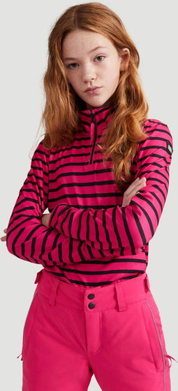 O'Neill Stripe Fleece Hz - Wintersportpully - Compacte jersey-fleece - PINK AOP W/ BLACK - Maat 152