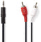 Nedis CAGB22200BK10 - Stereo audiokabel 3,5 mm naar RCA - 100 cm - Grijs