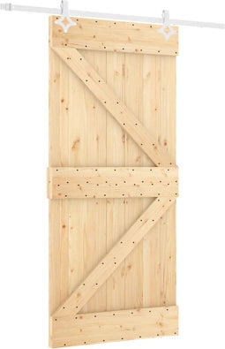 vidaXL - Schuifdeur - met - beslag - 100x210 - cm - massief - grenenhout