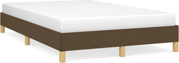 vidaXL - Bedframe - zonder - matras - 120x190 - cm - stof - donkerbruin