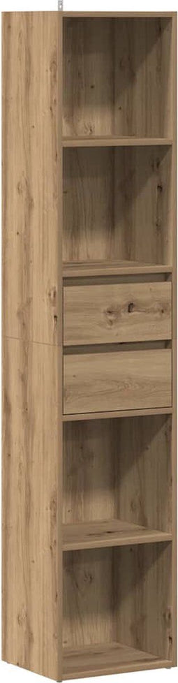 vidaXL - Boekenkast - 36x30x171 - cm - bewerkt - hout - artisanaal - eikenkleur