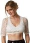 Dressforfun Lotti - Dirndlblouse - Halflange mouwen bloemenkant - (M)